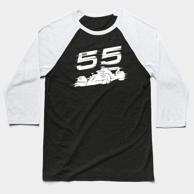 We Race On! 55 [White] Baseball T-Shirt by DCLawrenceUK